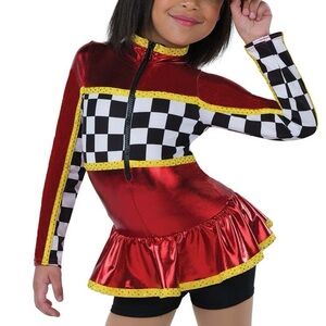 A Wish Come True run that race dance costume 24226 toddler checkered metallic